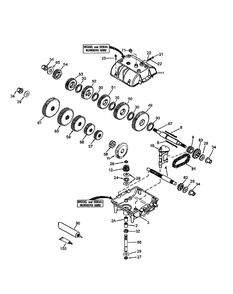 Transmission Assembly Diagram and Parts List for G1752 55AE224T150-WAM Cub Cadet Lawn Mower